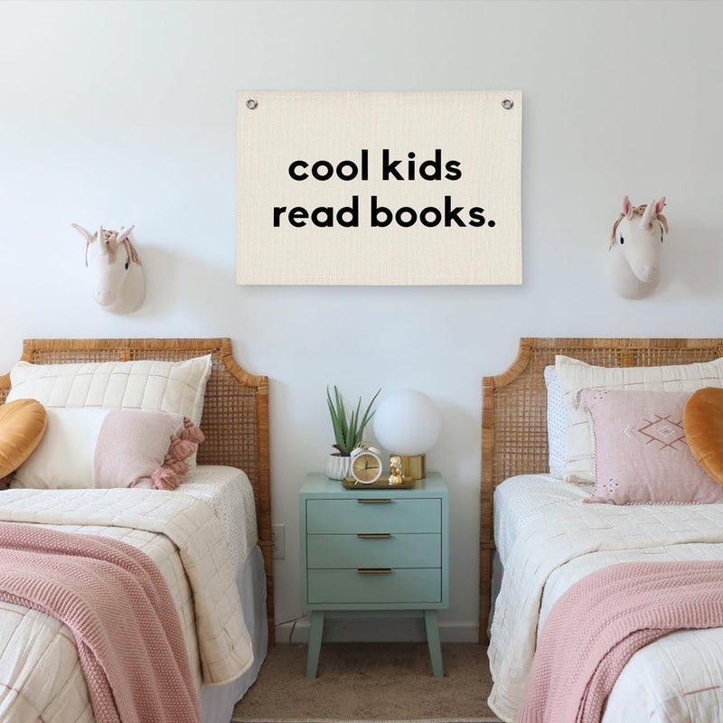 PLKMN Reading Corner Decor for Classroom, Cool Kids Read Books Linen Canvas Banner, Playroom Read Sign Wall Hanging Flag Decor for Reading Corner Nook 20x30 Inch - Image 5